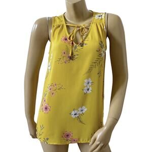 MAURICES Womens Size Small Sleeveless Floral Print Keyhole Neck Tank Top Shirt